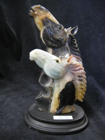 Hardstone Carving of Horseheads very