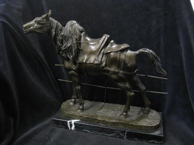 Bronze Sculpture of a Horse with equipment