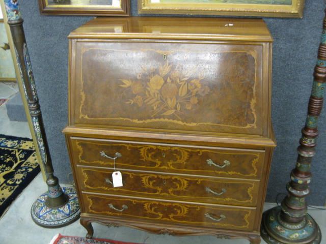 Italian Inlaid Dropfront Desk inner