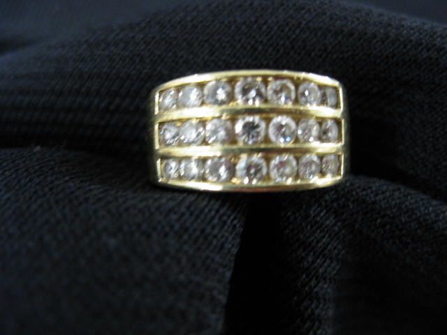 Diamond Ring triple row of diamonds 14cc4d