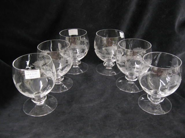 6 Heisey Glass Tally Ho Etched 14cc5a