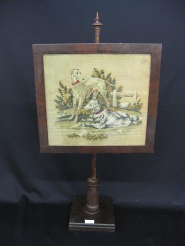 Victorian Fire Screenwith needlepoint 14cc58
