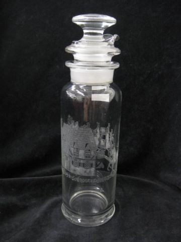 Heisey Glass Tally Ho Etched Cocktailshaker