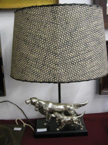 Lamp with Two Figural Silverplate