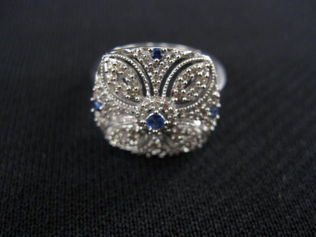 Sapphire & Diamond Ring five blue
