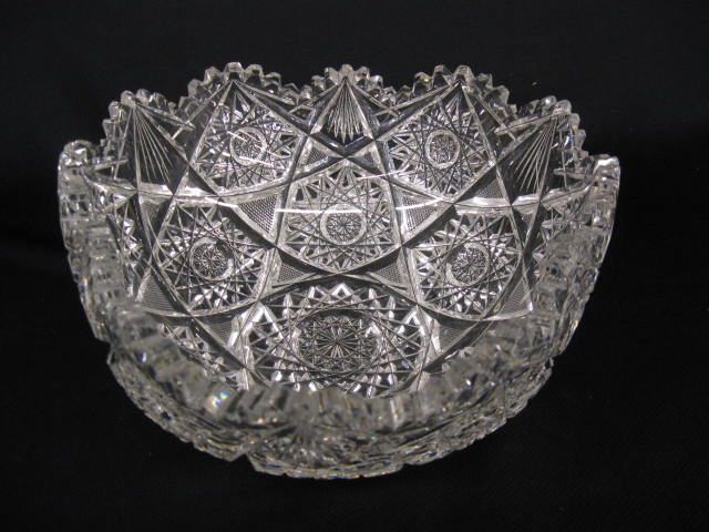 Cut Glass Bowl unusual triangular shape