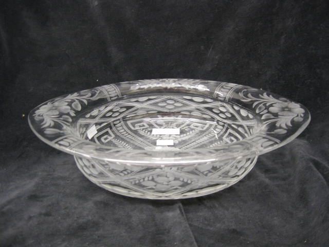Libbey Cut & Engraved Glass Bowl