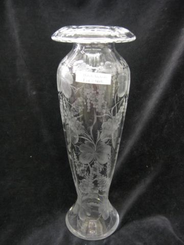 Libbey Cut & Engraved Glass Vase