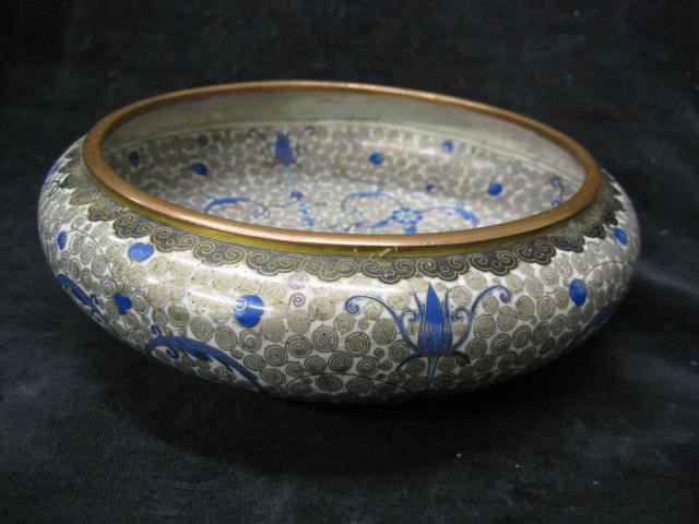 Chinese Cloisonne Bowl fine blue 14cccb