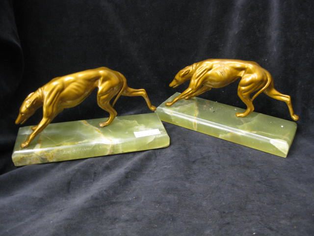 Pair of Deco Bronzed Dog Bookends