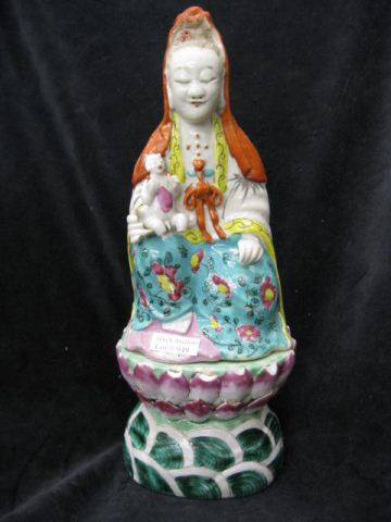 Oriental Figurine of Woman on Lotus 14cced