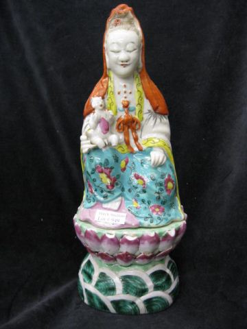 Oriental Figurine of Woman on Lotus