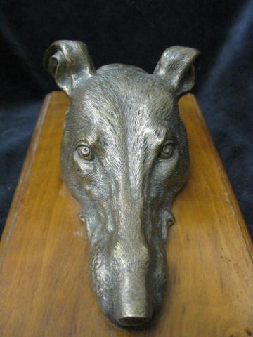 Figural Bronzed Dog Head Doorknocker 14ccfc