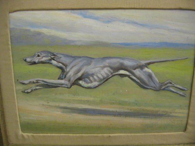 Oil of Greyhound Running 5 x 7.