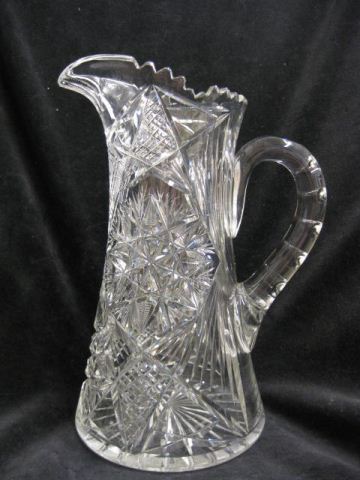 Cut Glass Water Pitcher feathered