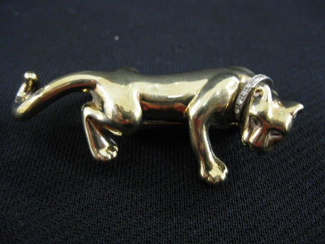 14k Figural Brooch of a Panther 14cd03