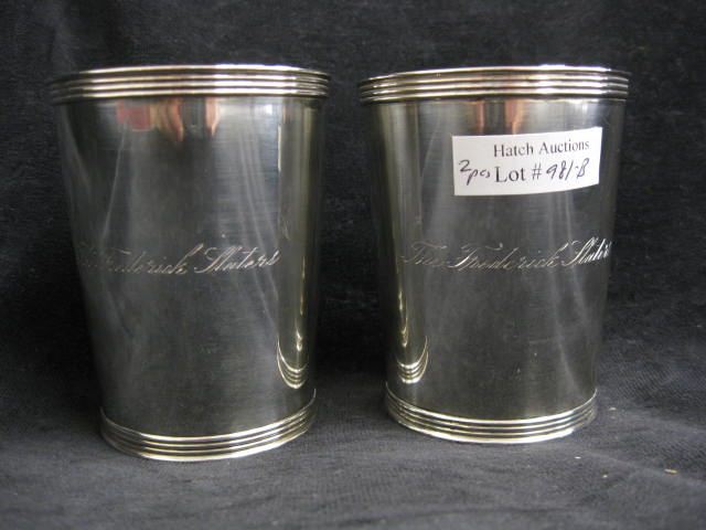 2 Sterling Silver Mint Julip Cups''The