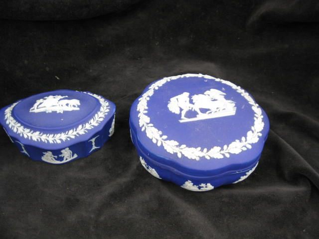 2 Wedgwood Dark Blue Jasperware 14cd2e