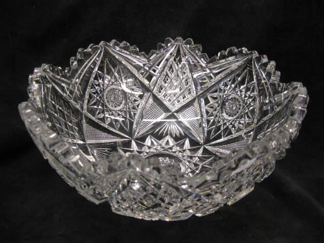 Libbey Cut Glass Fruit Bowl signed