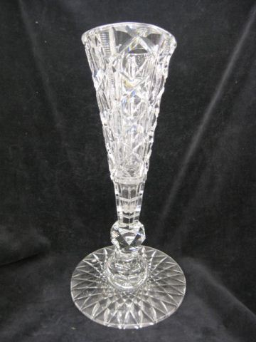 Hawkes Cut Glass Vase 15 signed heavy