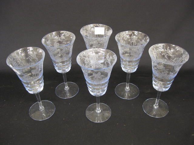 Set of 6 Equestrian Wine Glasses