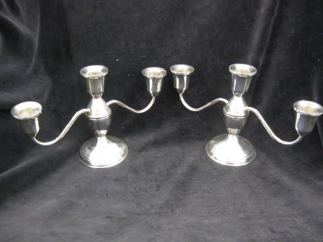 Pair of Sterling Silver Low Candleholders 14cd6c