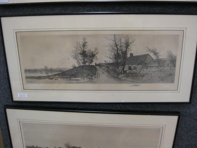 E.L. Field Etching of Cottage along