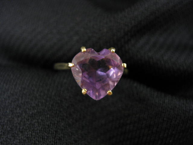 Amethyst Ring 3 carat heart shaped