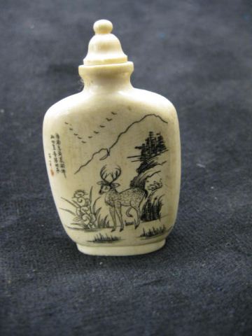 Chinese Carved Ivory Snuff Bottlepolychrome 14cdd2