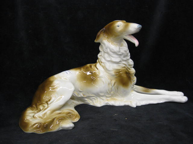 German Porcelain Figurine of a RussianWolfhound