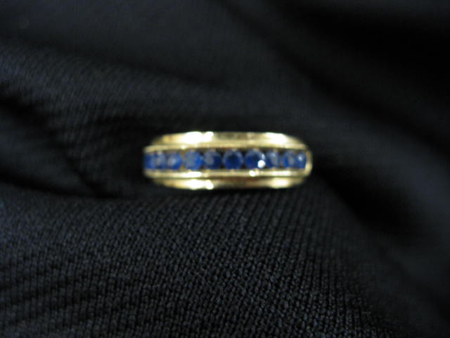 Sapphire Ring 11 rich blue gems in 14k