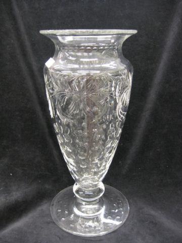 Hawkes Cut & Engraved Glass Vase signed