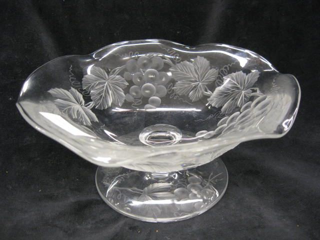 Tuthill Cut Engraved Glass Bowl 14ce24