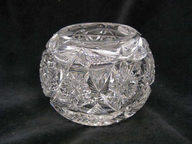 Libbey Cut Glass Rose Bowl signed 14ce32
