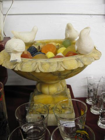 Italian Carved Alabaster Compote 14ce49