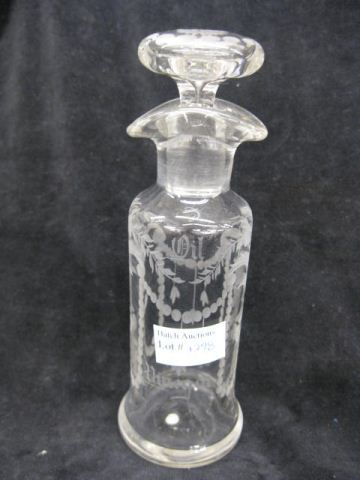 Hawkes Etched Glass Oil VinegarBottle 14ce5a