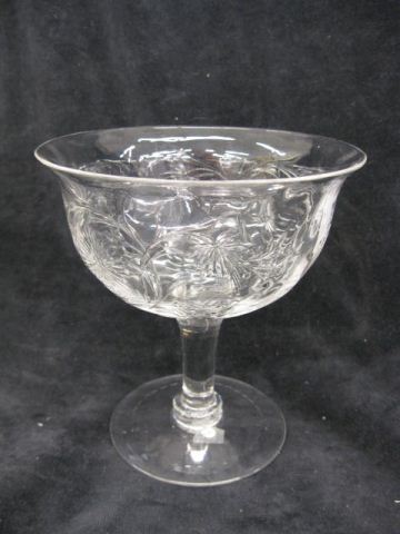 Webb Cut Crystal Compote floral 14ce57