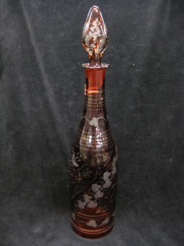 Bohemian Ruby Cut-to-Clear Decanter