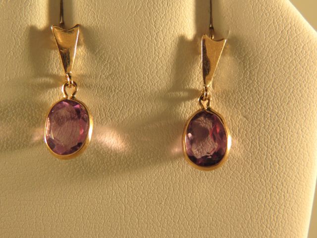 Amethyst Earrings rich oval gems 14ce93