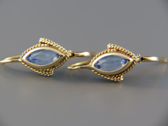 Blue Topaz Earrings rich marquise 14ceaa