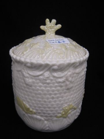 Irish Belleek Porcelain Biscuit Jar