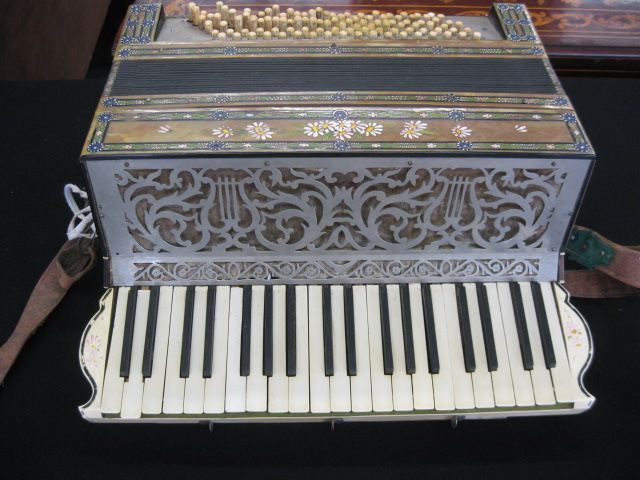 Antique Accordian elaborate inlay