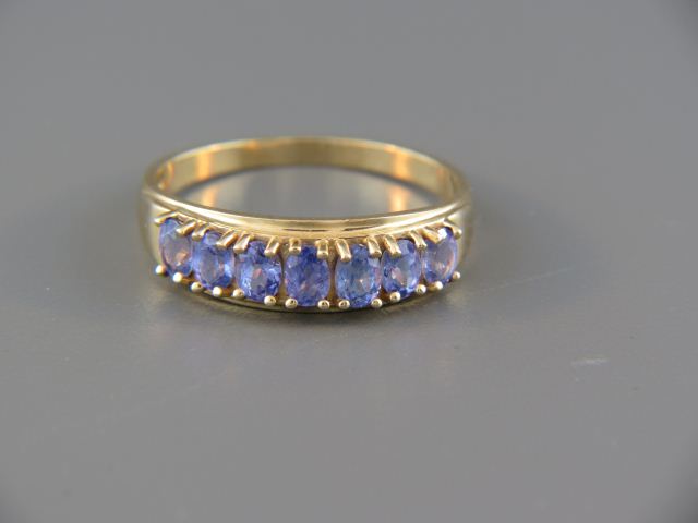 Tanzanite Ring 7 rich oval gems 14ced7