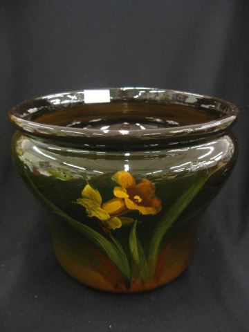 Art Pottery Jardineire handpainted floral