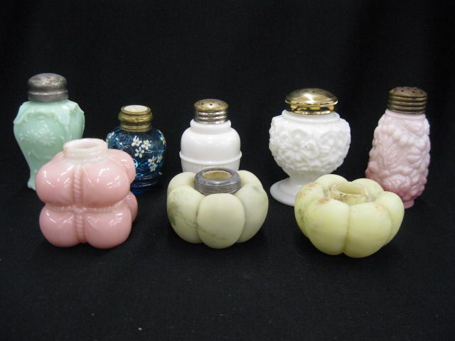 Lot of 8 Victorian Art Glass Shakers