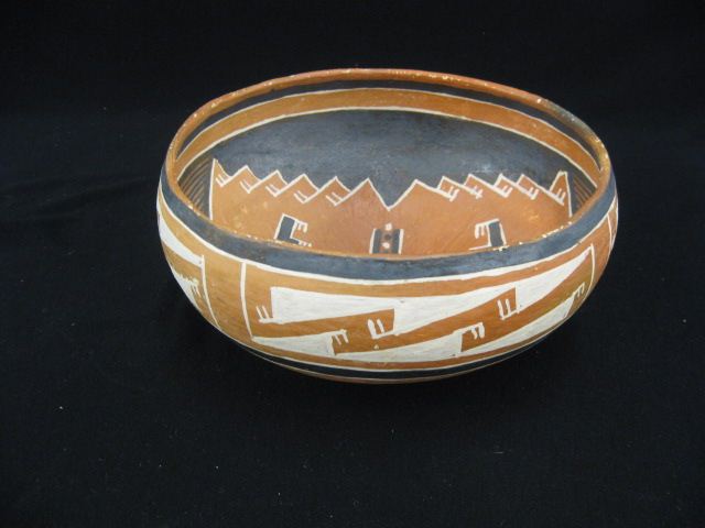 Hopi Indian Pottery Bowl elaborate 14cf19