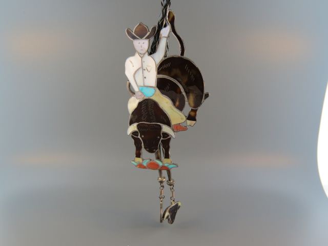 Indian Figural Bolo Tie rodeo rider 14cf7d