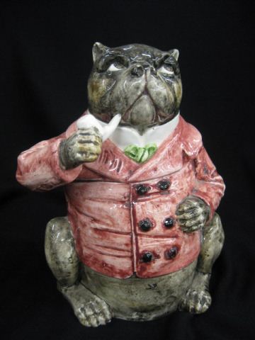 Majolica Figural Humidor of Bulldog 14cf9d