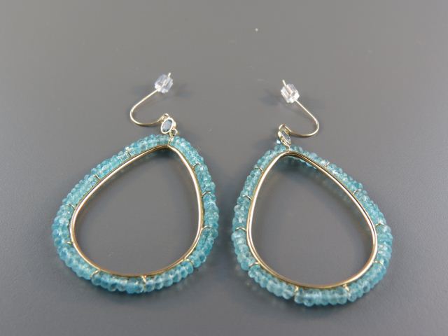 Blue Topaz Earrings large oval