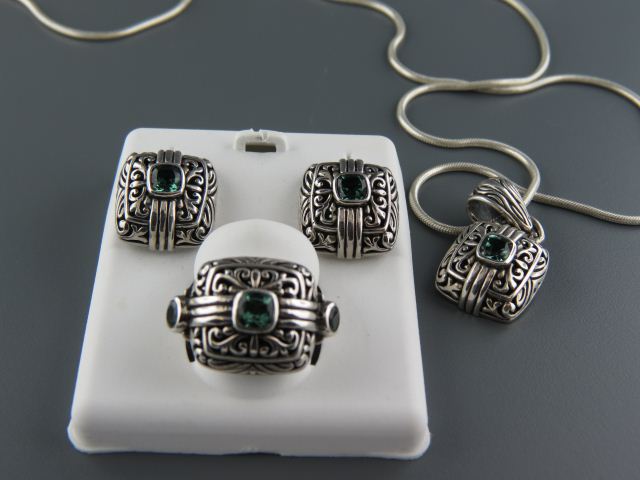 Sterling Silver Jewelry Suite includes